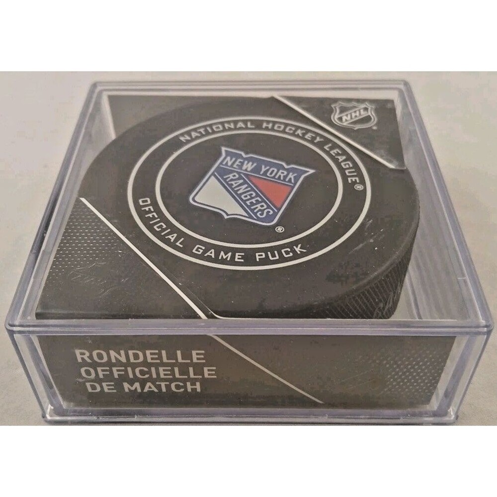 NHL New York Rangers Official Game Hockey Puck-Inglasco-SEALED in Box!
